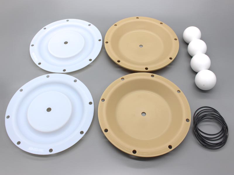 Food Grade Santoprene Wet Side Repair Kit compatible with Sandpiper 2" pumps. 1