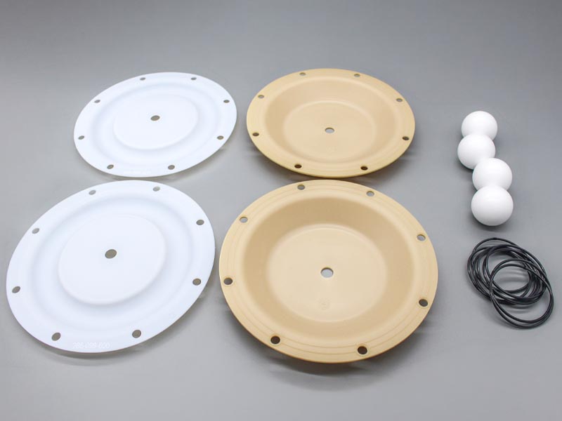 Food Grade Santoprene Wet Side Repair Kit compatible with Sandpiper 1 1/2" pumps. 2