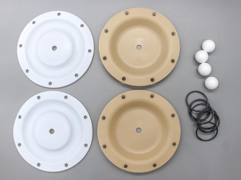 Food Grade Santoprene Wet Side Repair Kit compatible with Sandpiper 1" pumps. 1